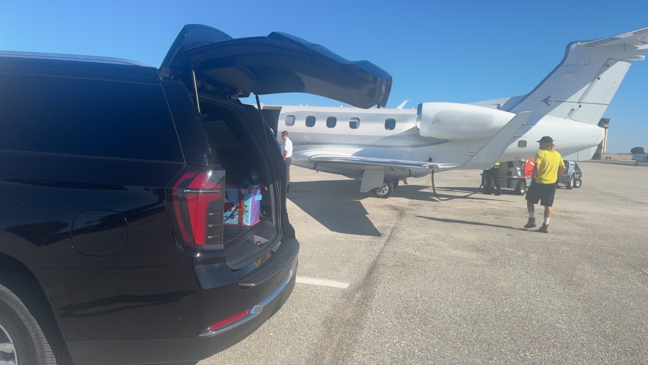 Private Airport Pickup - SUV at private jet